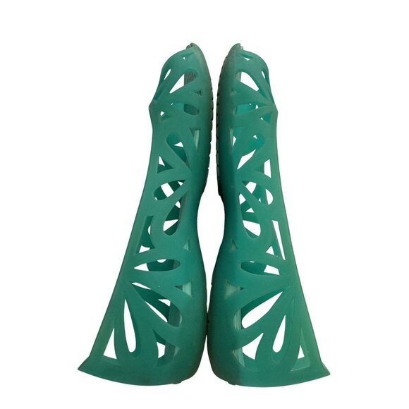 Crocs Women's Size 8 Green Cutout Peep Toe Flats shoes - Picture 6 of 8